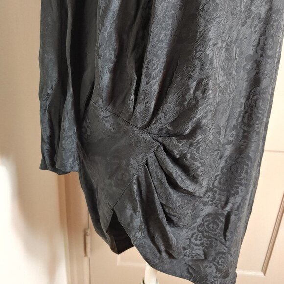 Vintage Silk Jacquard Tunic Top Lagenlook Point of View Collection Ruching 14 - Picture 6 of 9